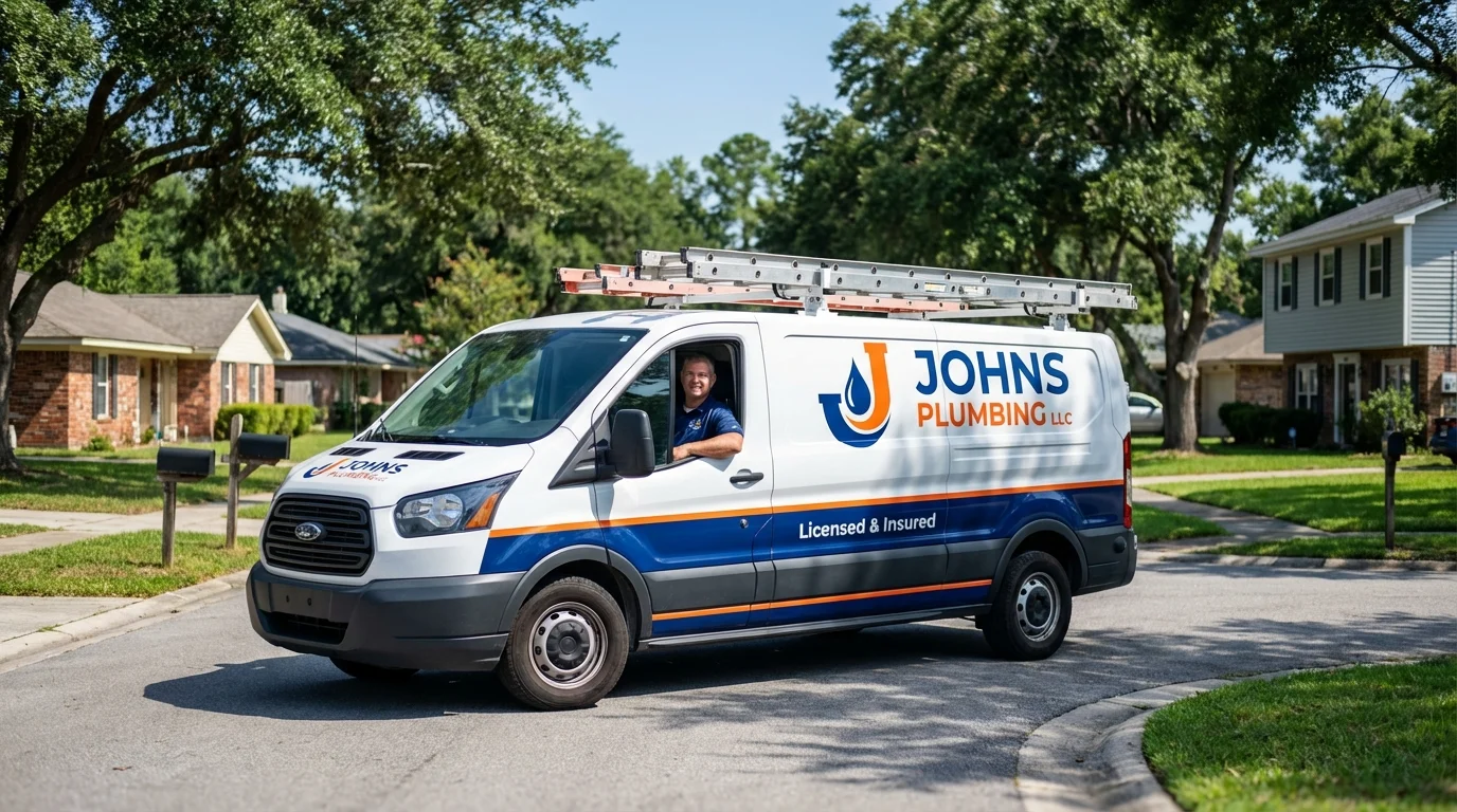 Johns Plumbing LLC service van in Gallitzin, PA