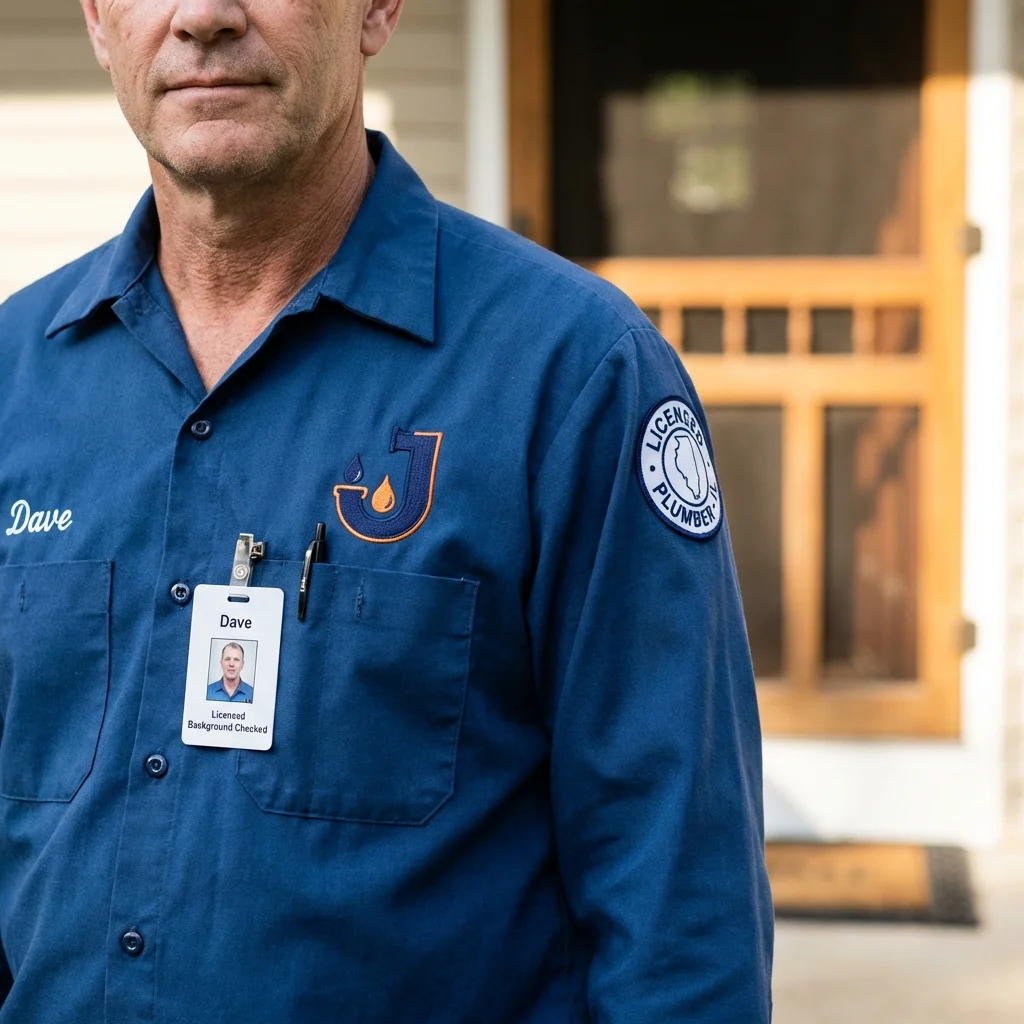 Licensed plumber showing ID badge in Gallitzin, PA